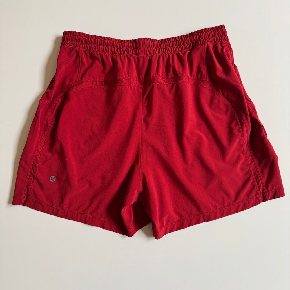 Lululemon Pace Breaker Linerless Short Workout Large M7AQES Terra Orange Red EUC - Picture 9 of 16